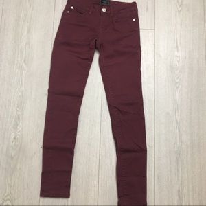 Maroon skinny jeans